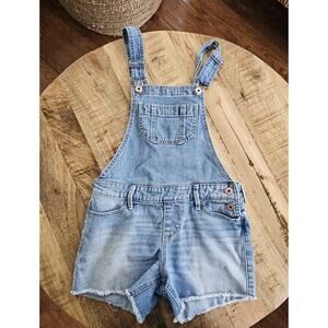 Abercrombie Kids Denim Shortalls Overalls Girls 11/12 Light Wash